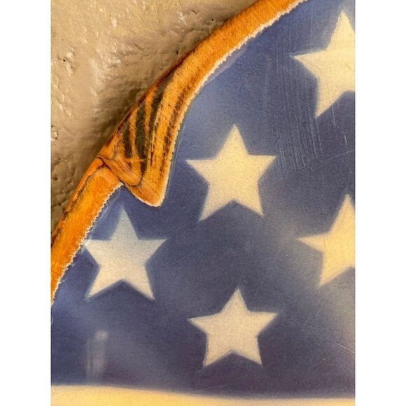 Vintage Patriotic American Flag and Bald Eagle Print Decoupage Wood Hanging Art - Picture 2 of 12